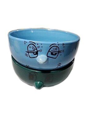 ANTHROPOMORPHIC Dolce Vita Livingware Face Bowls 3D Nose Blue Green CERAMIC
